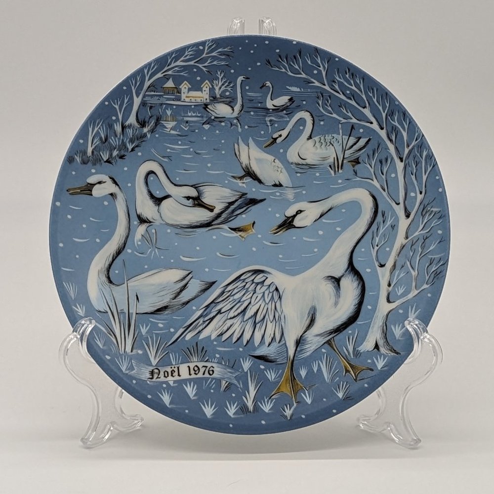 Vintage Two Haviland Limoges Christmas Plates Nine Ladies And Seven Swans 1970's - Picture 5 of 7